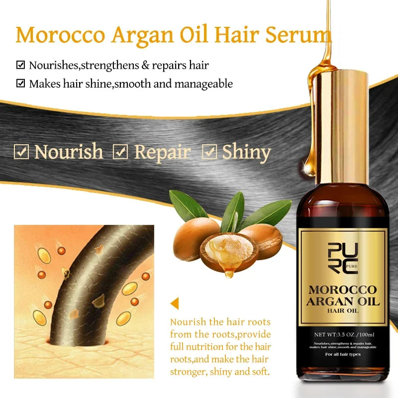 Morocco Argan Oil Shampoo Conditioner Hair Mask Treatment Deep Repairing Damage Dry Scalp Cleaning PURC Hair Care 500ML Shampoos