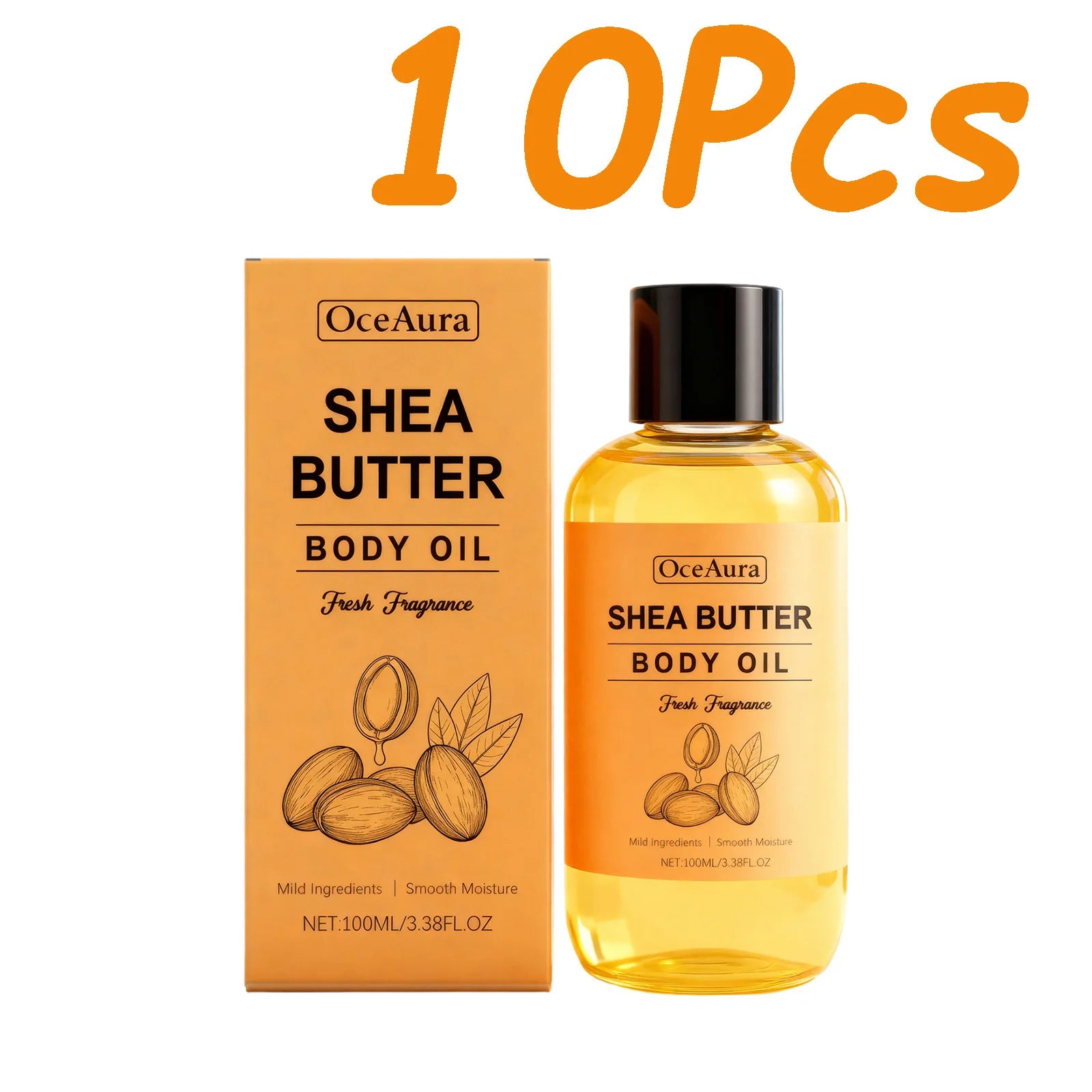 Shea Butter Body Oil Lightweight Fast Absorbing for Dry Rough Skin Soft Improve Dry Skin Body Massage Moisturizing Essential Oil