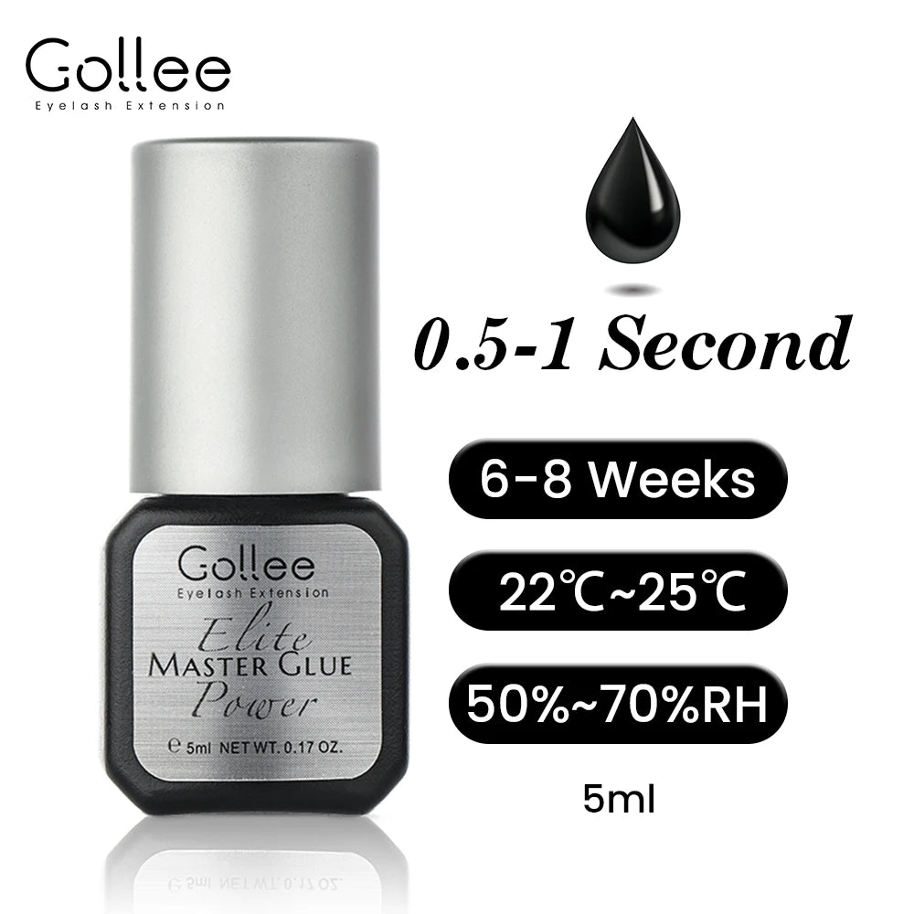 Gollee 0.5s Fast Dry Lash Extension Glue Professional Lash Adhesive Lasting 6-8 Weeks Waterproof Grafting Eyelash Super Bonder
