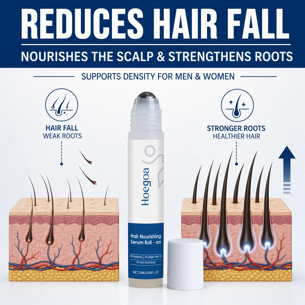 Hair Growth Serum Roll-On 23% Active Formula with 4% Rosemary, 3% Redensy Helps Reduce Hair Fall & Supports Density Serum for Hair Loss & Hair Regrowth For Men & Women 0.84 Fl Oz