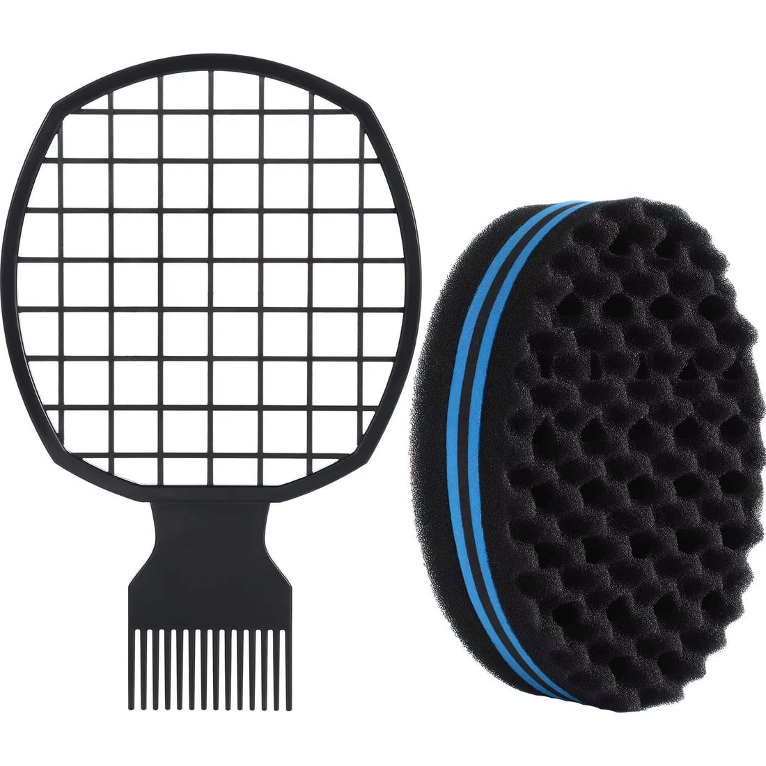Afro Curly Hair Sponge Brush Twist Hair Comb Glove Set Barbershop Curling Net Comb Salon Hairdressers Wave Hair Style Tools Halalzen