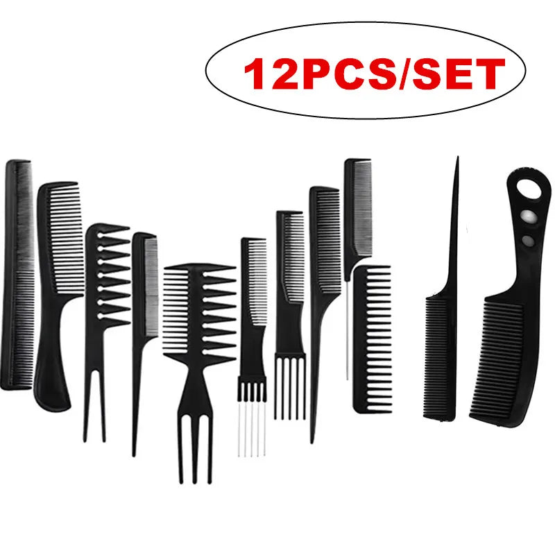 12/18PCS Professional Hair Brush Comb for Salon Barber Hairdressing Styling Tools - New Hairbrush Hair Care with Free Gift Halalzen
