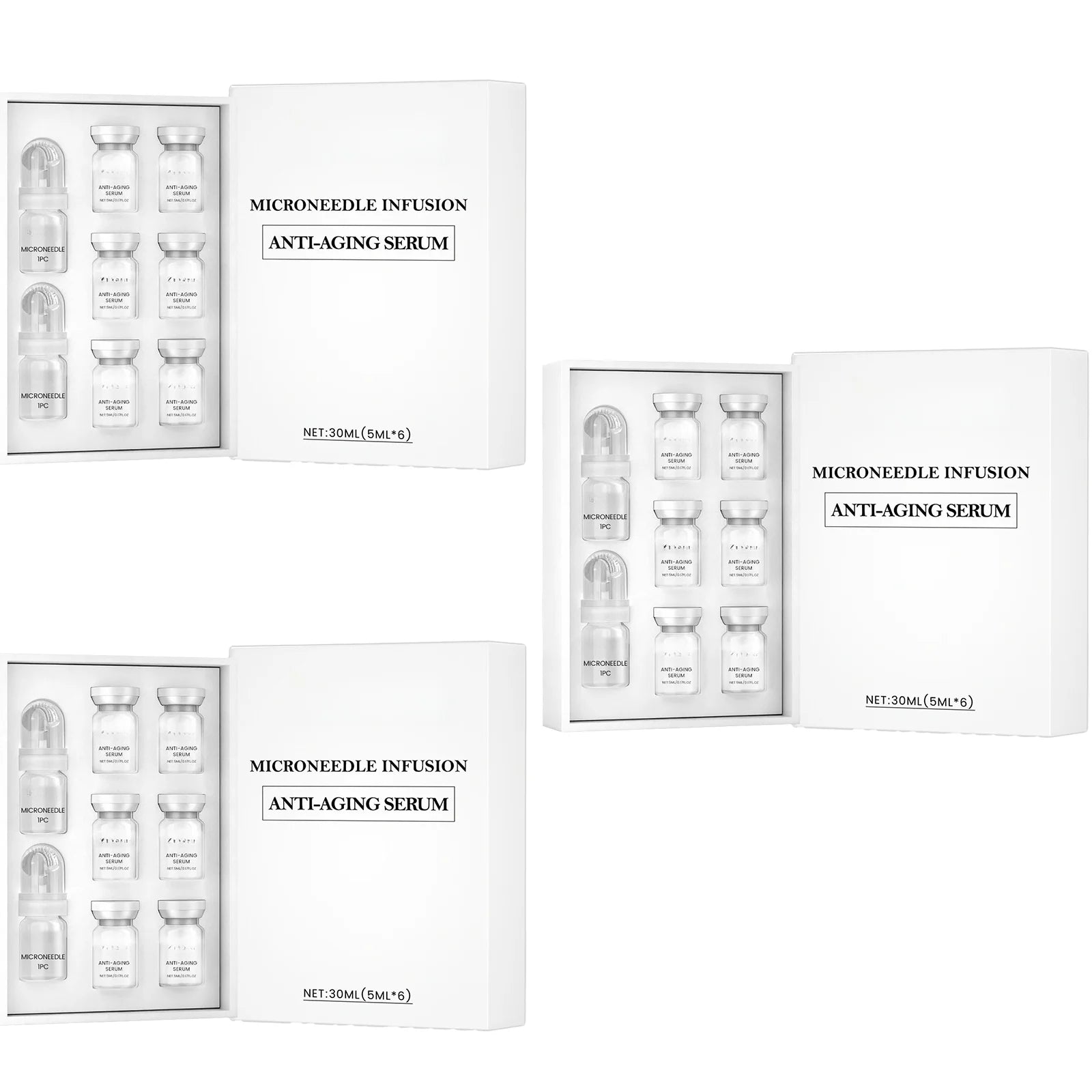 Korean Micro‑Molecule Anti‑Aging Serum Kit Collagen & Hyaluronic Acid Anti‑Wrinkle Firming Pore Refining Hydrating Facial Care