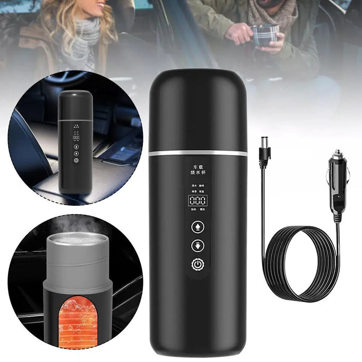 12v/24v 500ML Smart bilvärmekopp bärbar elektrisk vattenkokare pekskärm termosmugg rostfritt stål vattenvärmare flaska