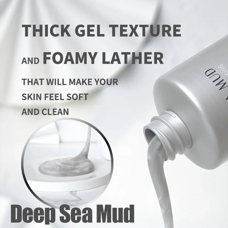 Deep Sea Mud Brighteing Body Wash Quick Whitening Moisturizing Brightening Exfoliating Acne Dirt Cleaning Shower Gel 300ml Halalzen