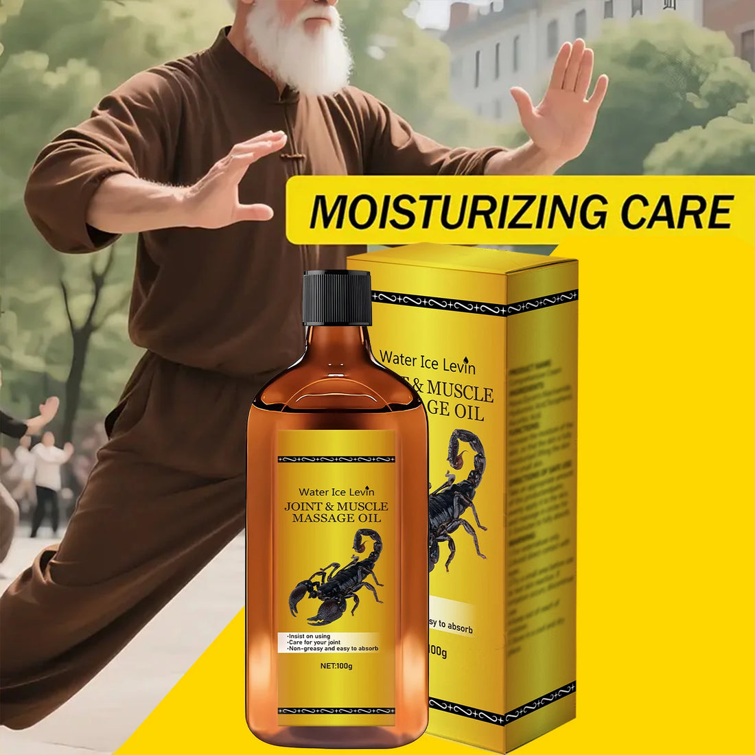 Water Ice Levin Advanced Joint & Muscle Massage Oil - Quick Absorbing, Ultra Lightweight Formula for Total Body Comfort..100G