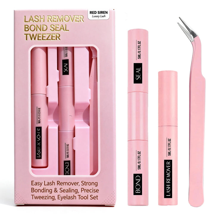Eyelash Glue Kit 2026 NEW Bond and Seal +Lash Remover + Tweezer Makeup Tool Set Long Lasting Glue for Eyelashes Use at Home Halalzen