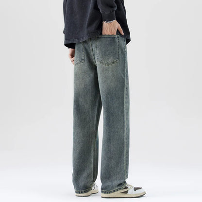 N Straight Leg Wide Leg Trend Comfortable Thin Loose Versatile Men 2025 Autumn and Winter New Jeans Men