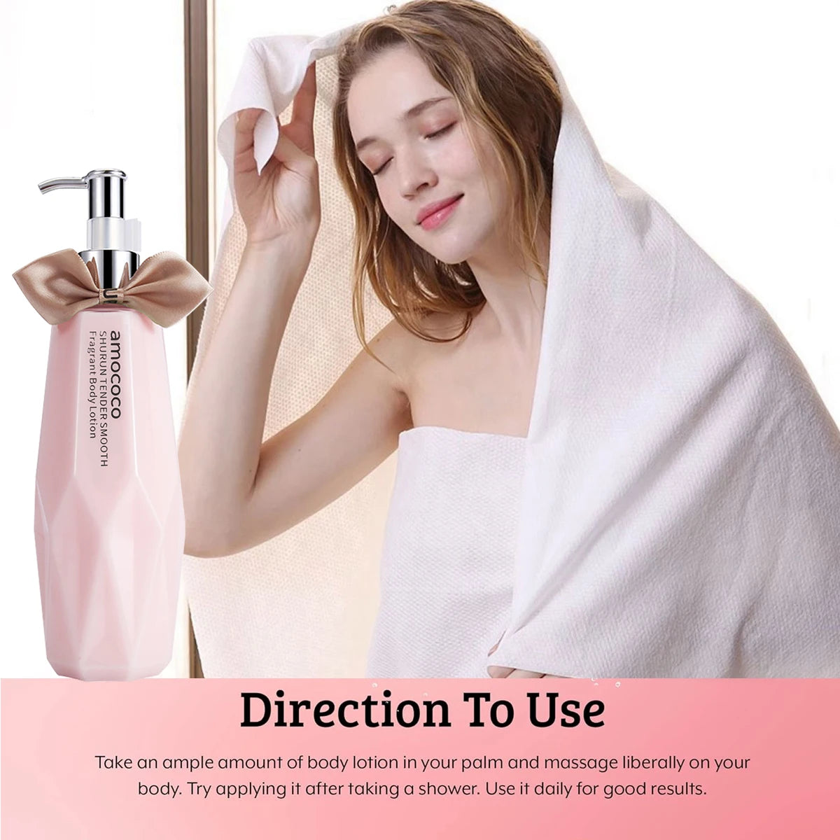 Amococo 2pcs Moisturizing Body Lotion 300ml Each Fragrance Body Lotion for Women Hydrating Smooth Skin Care Lotion Daily Body Moisturizer