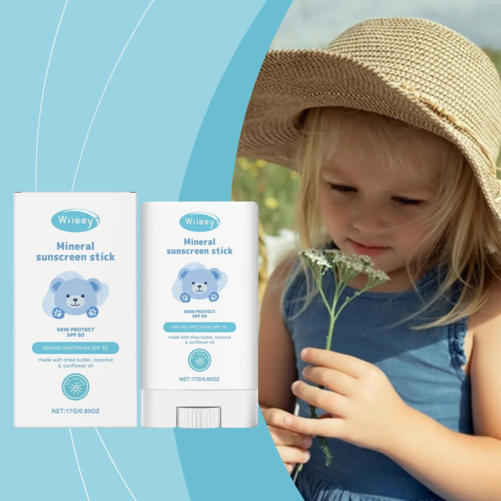 Children's Mild Sunscreen Stick Refreshing Not Irritating SPF 50+ Prevent UVA/UVB Sunburn Moisturize Children Nourish Sunscreen Halalzen