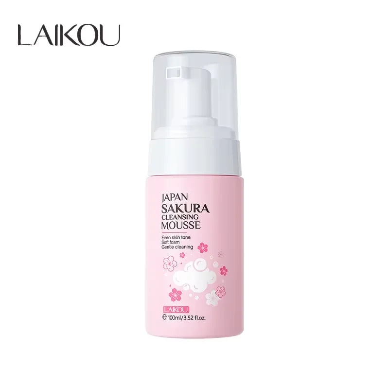 LAIKOU Cherry Blossom Women Facial Cleanser  Face Korean Skin Care Products Original Products 100ml Halalzen