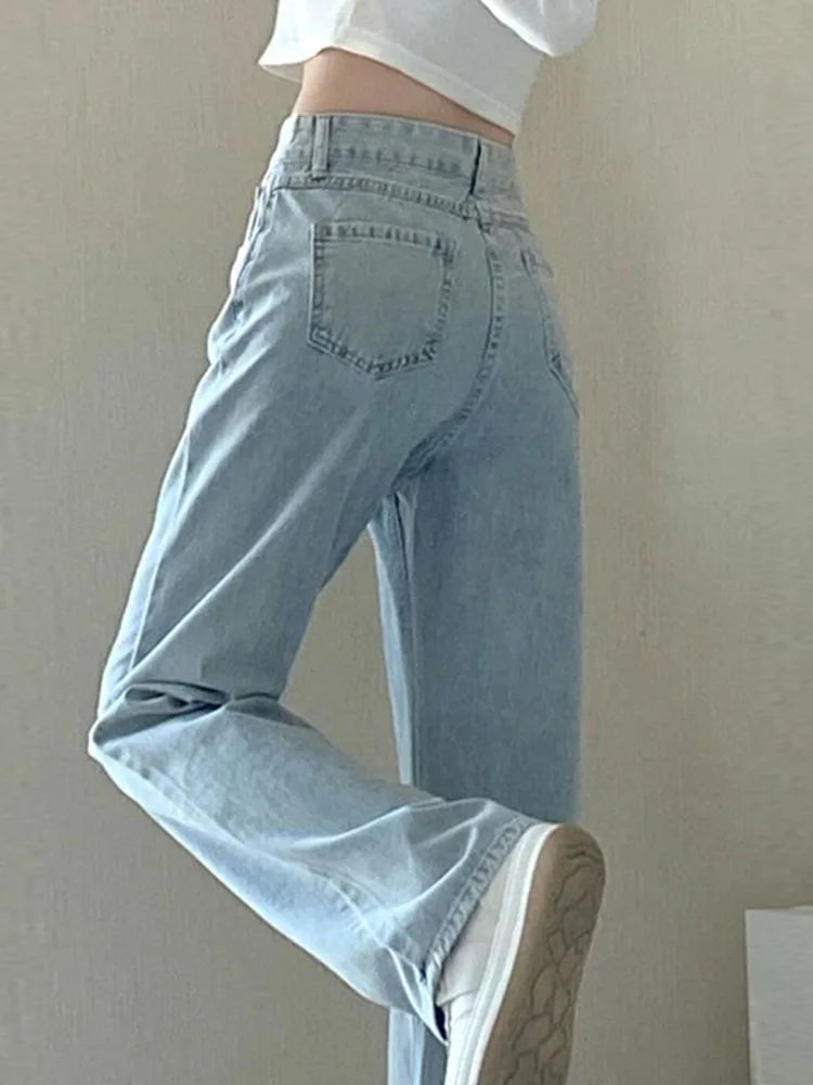 New Autumn And Winter Styles Suitable For All Seasons Basic Jeans For Women High Waist Retro Wide Leg Versatile And Casual Jeans