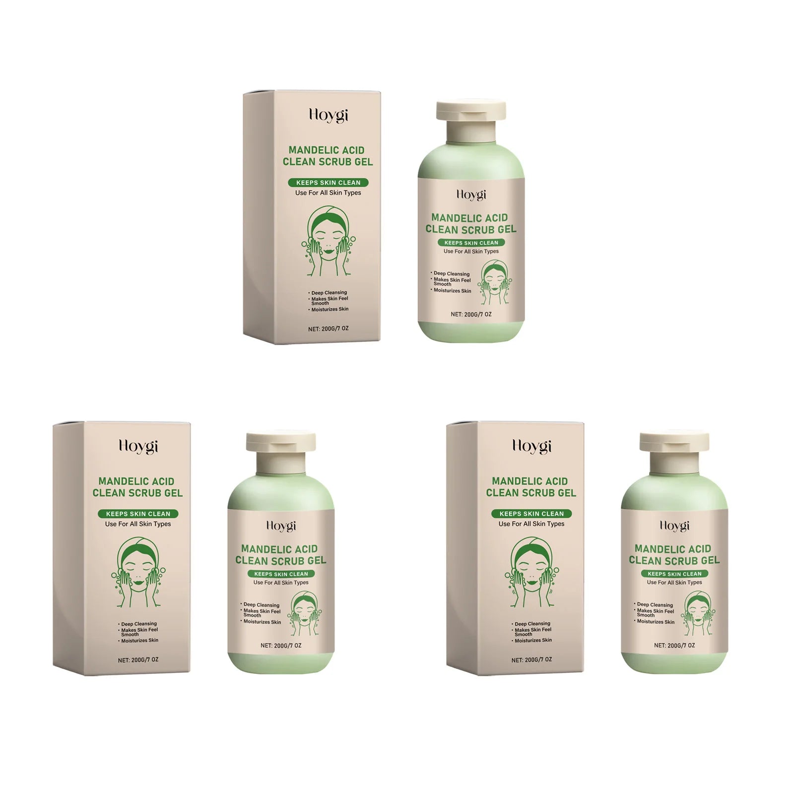 Mandelic Acid Body Clean Scrub Gel Exfoliating Gentle Dead Skin Remover Smoothing Skin Care Hydrating Deep Cleansing Scrub