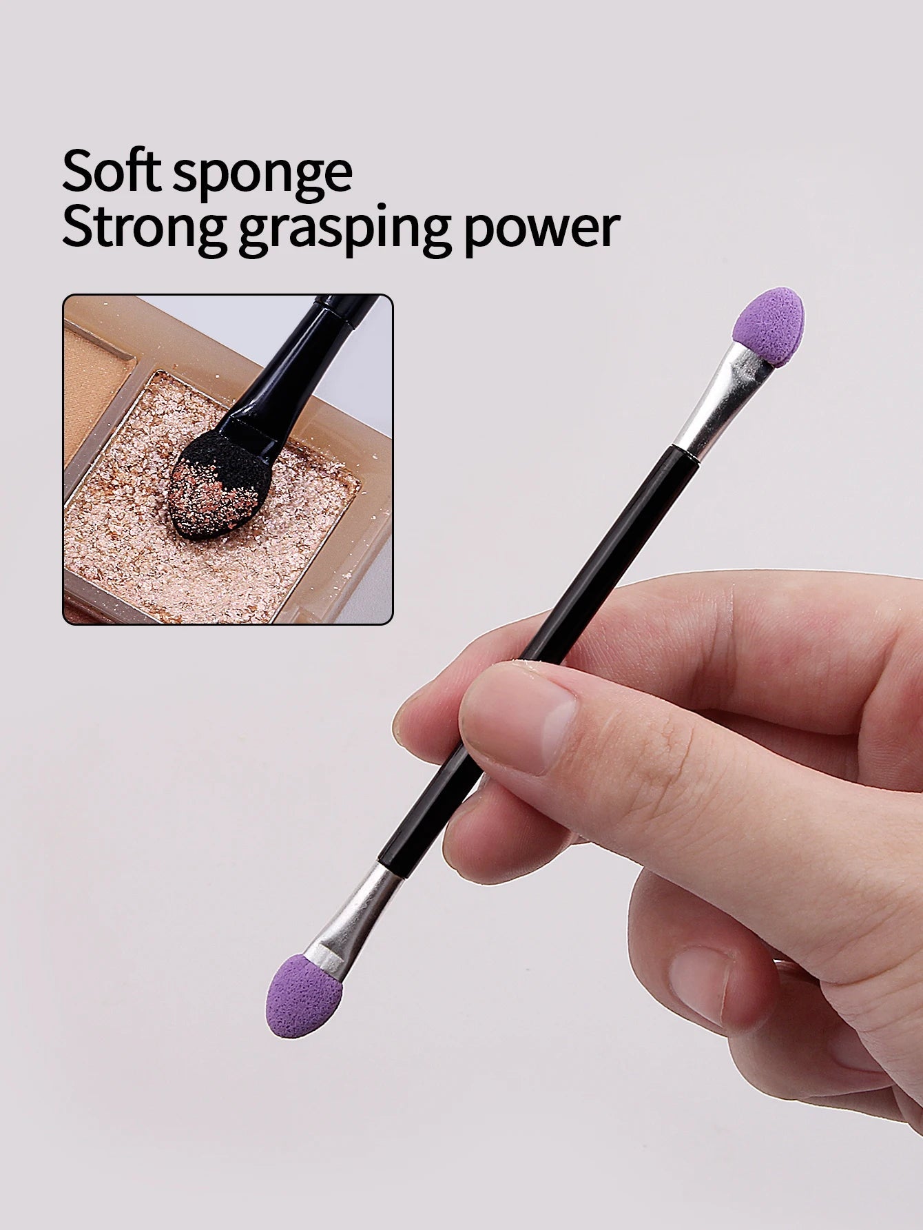 50PCS Double-Ended Eyeshadow Brushes Fashion Useful Long Handle Sponge Stick Applicators Lip Eye Brow Brush Beauty Makeup Tool Halalzen