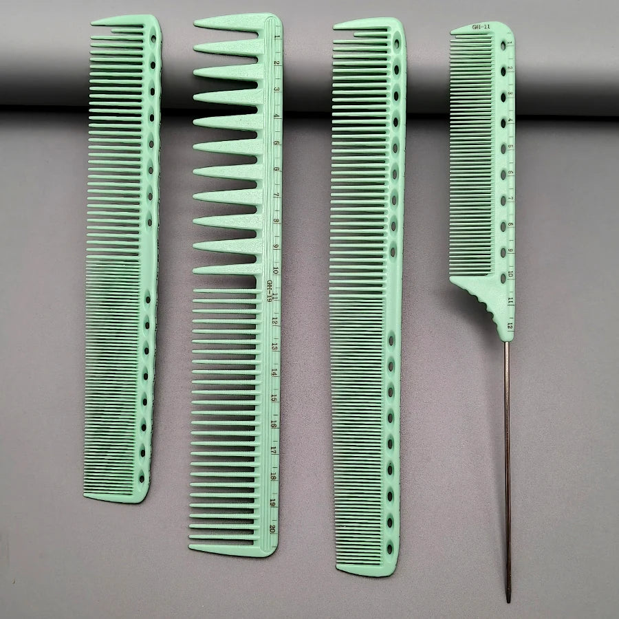 4Pcs Graduated Combs, Combs with Measuring Scales, Can Precisely Cut Hair, a Must-Have Hair Cutting Comb Set for Salon Stylists, and a Hair Styling Comb Set for Home Use