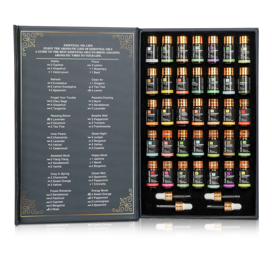 MAYJAM 35pcs/set Essential Oils For Diffuser DIY Making Scent Candle Massage Burner Air freshener Aroma Oil Christmas Gift Box