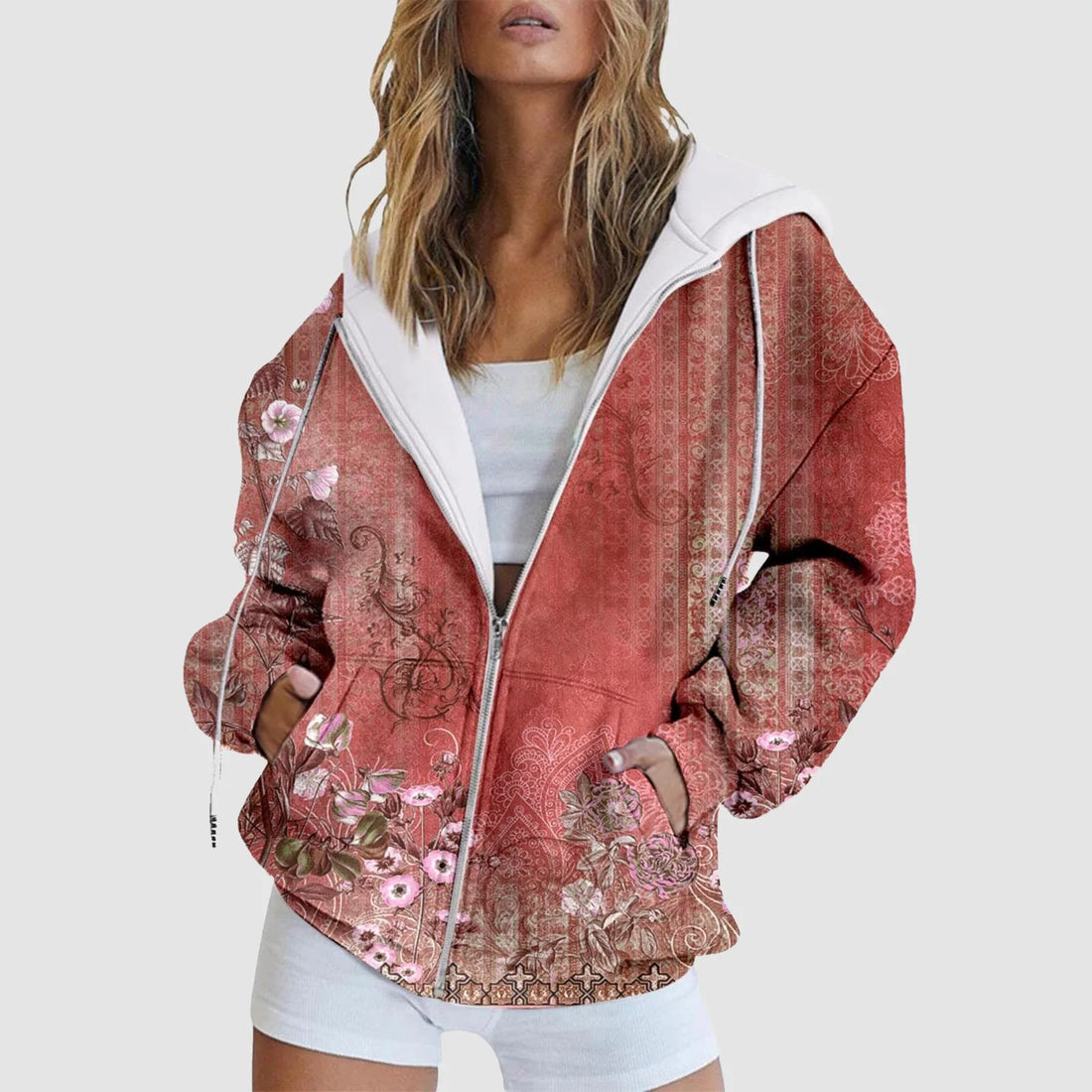 Hoodies For Teen Girls Trendy Womens Zip Up Hoodies Long Sleeve Oversized Sweatshirts Fleece Jacket Pockets 2025 Y2k Clothes