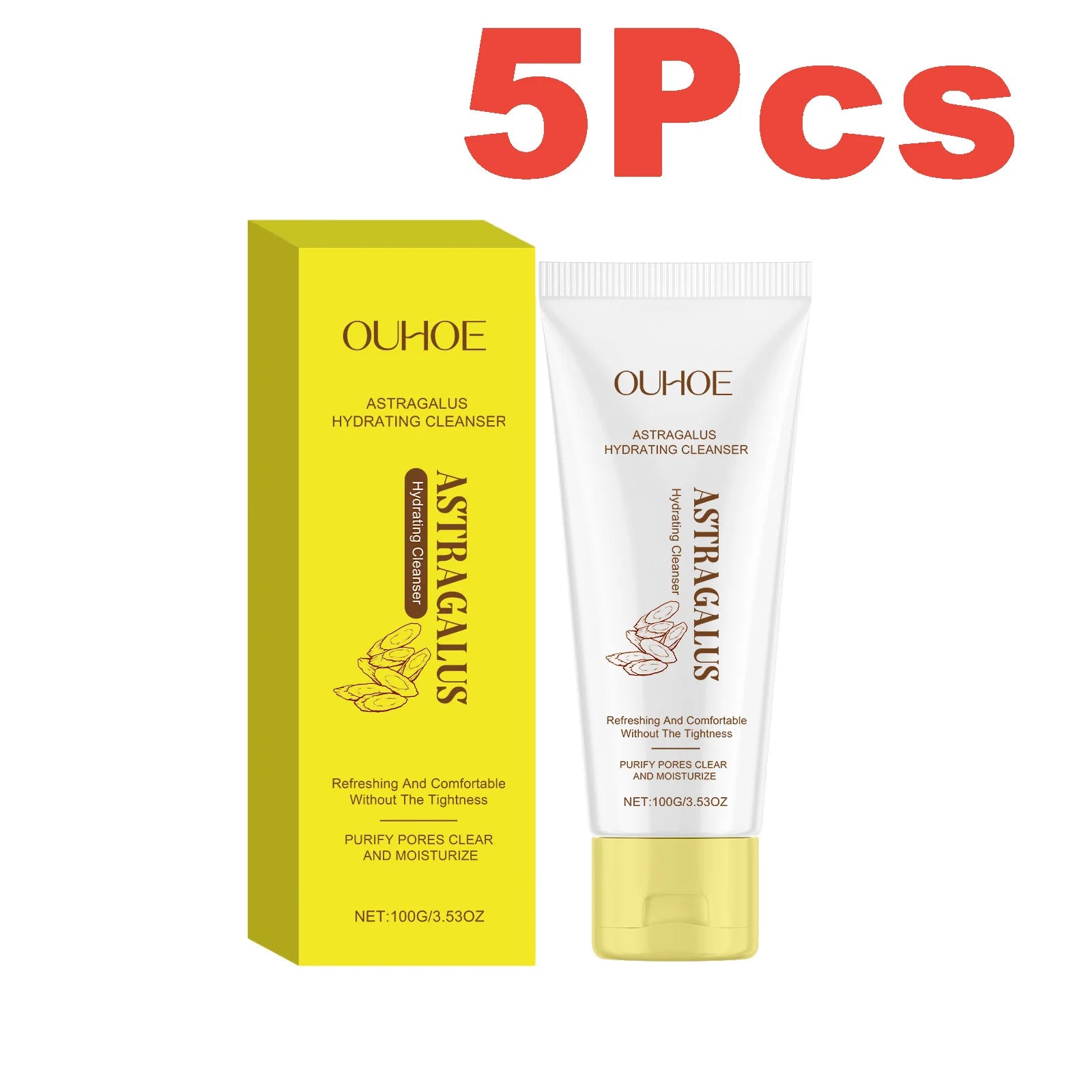 Astragalus Hydrating Facial Cleanser Purifying Pores Deep Cleansing Hydrating Moisturizing Refreshing Non-Drying Daily Face Wash Halalzen