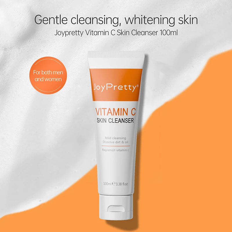 JoyPretty Vitamin C Facial Cleanser Oil Control Exfoliates Deep Cleaning Moisturizing Face Skin Care Cosmetics Halalzen