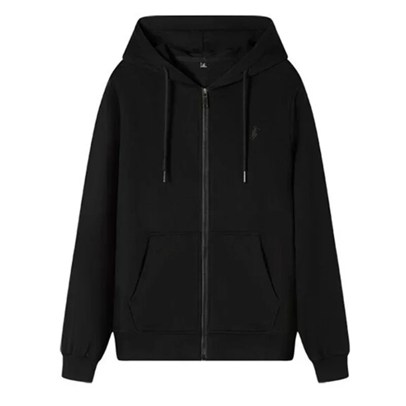 The new autumn and winter casual men's sportswear, fashionable outdoor jogging fitness zipper hoodie and warm sweatshirt