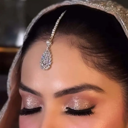 Stonefans Pearl Forehead Chain Indian Jewellery Women Vintage Headband Pendant Crystal Party Hair Accessories Y2k Wedding Gifts
