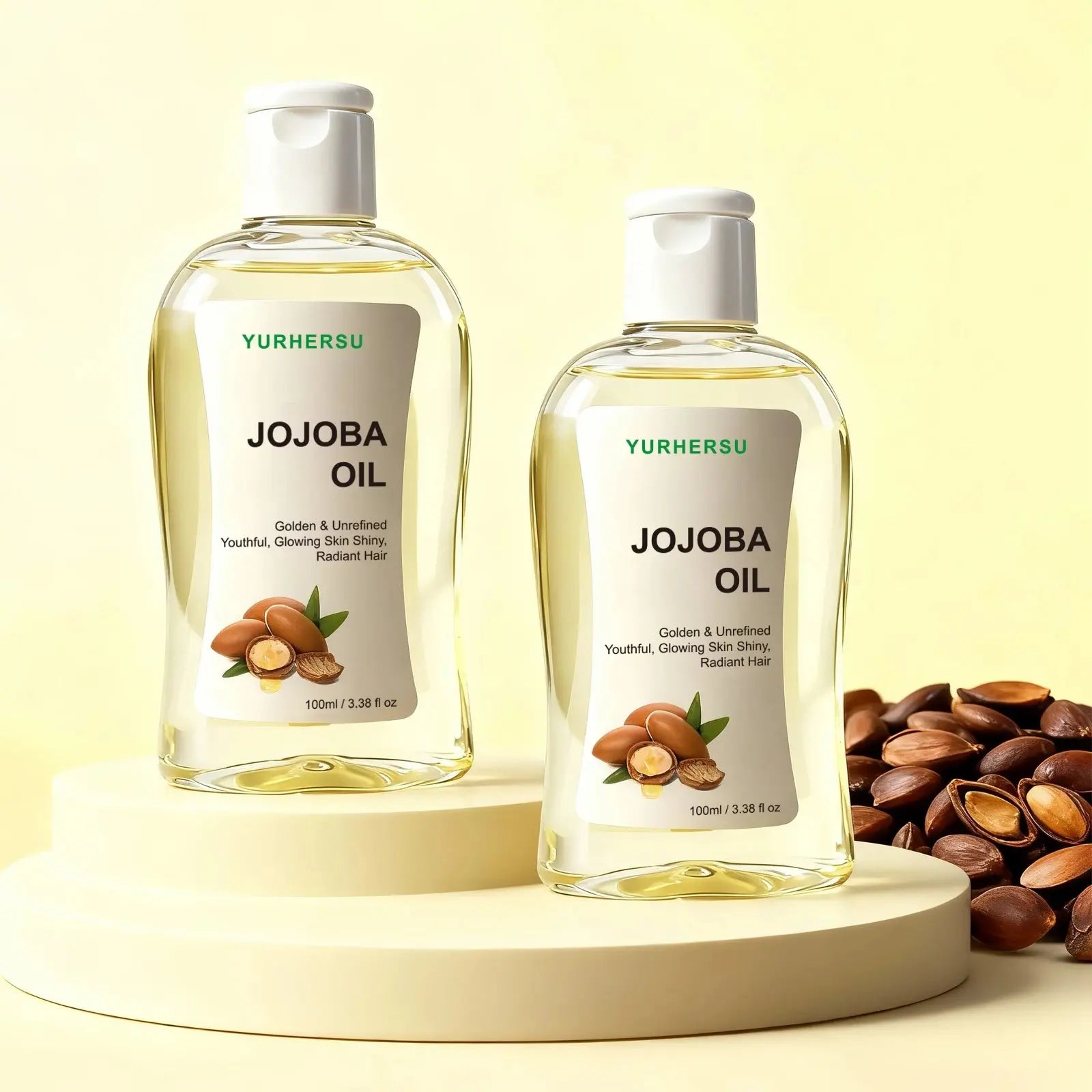 Jojoba Oil for Hair Moisturizing and Repair 100% Pure Dry Damaged Hair Treatment Deep Hydration Anti Frizz Shine 100ml Halalzen