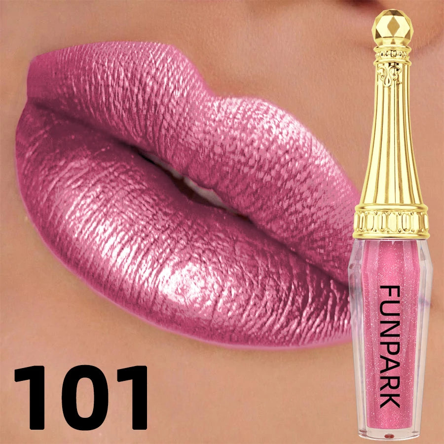 10 Colors Metallic Lip Gloss Long Lasting Liquid Lipstick Pearl Glitter High Pigment Lip Tint Korean Makeup Gifts Lip Oil Cosmet