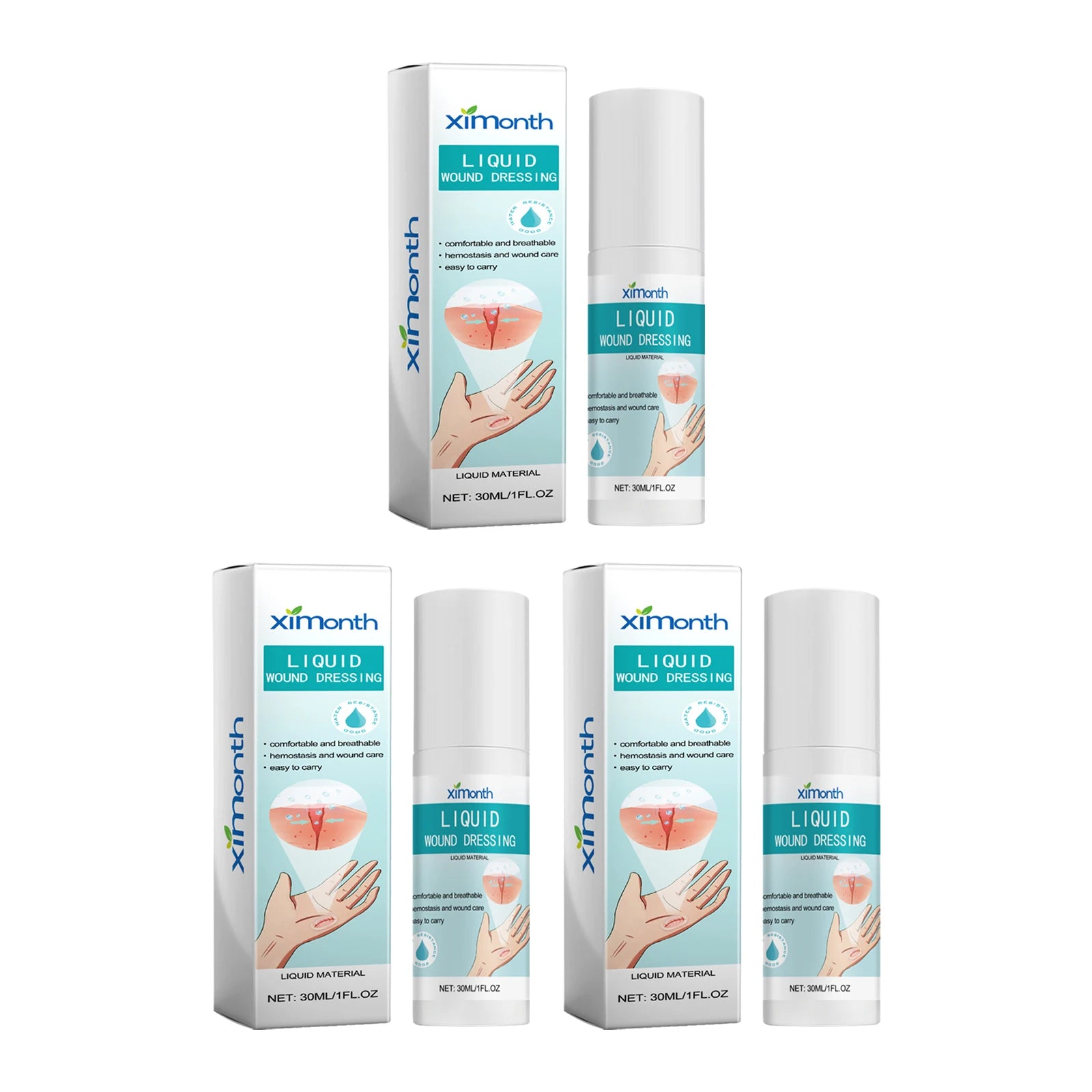 Ximonth Bandage Wound Care Liquid Spray Help Healing Recovery Cut Scratch Breathable and Waterproof Body Band Aid Liquid Sprays