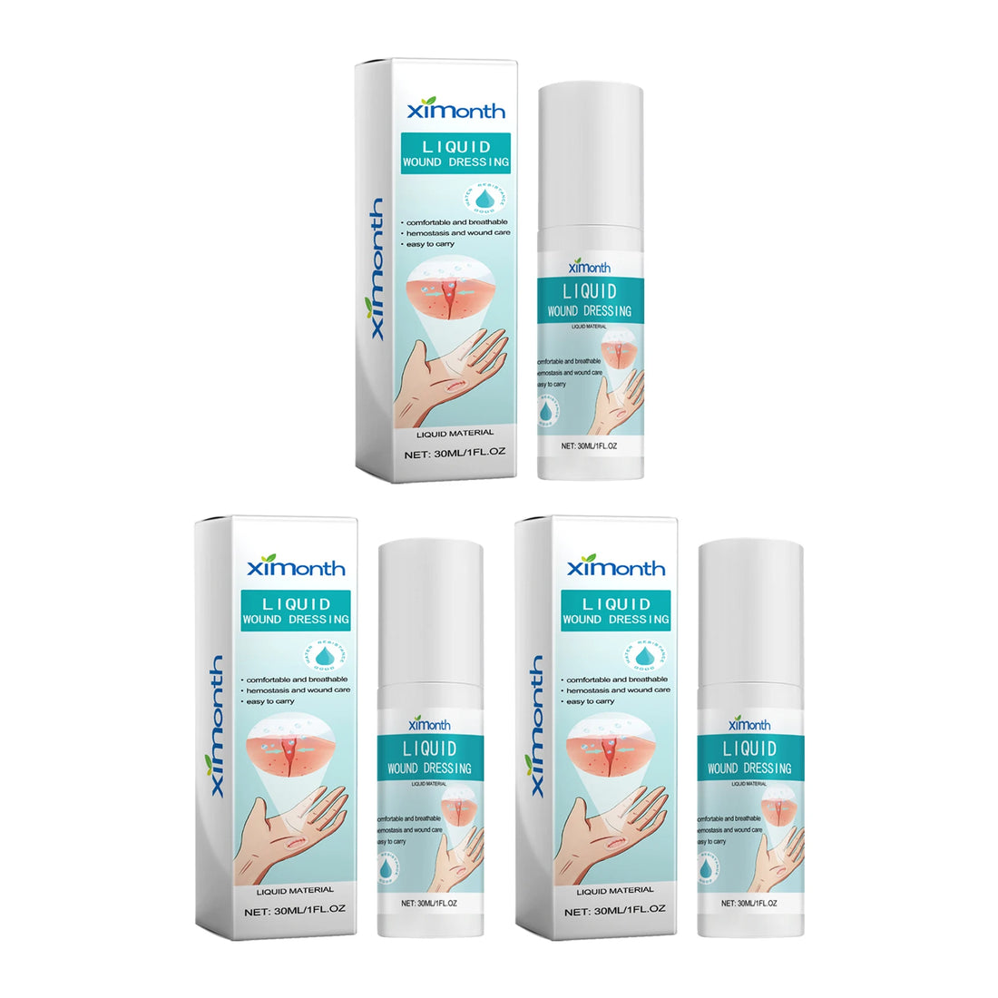 Ximonth Bandage Wound Care Liquid Spray Help Healing Recovery Cut Scratch Breathable and Waterproof Body Band Aid Liquid Sprays