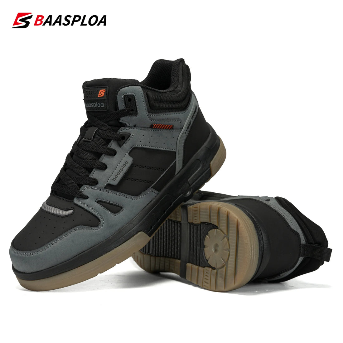 Baasploa Men Winter Sneakers Casual Skateboard Shoes for Men Comfort Plush Warm Cotton Shoes Non-Slip Outdoor Male Sneakers