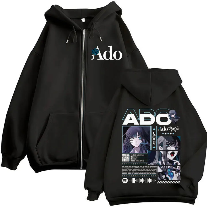 Ado World Tour 2025 Hibana Zipper Hoodies Men Women Clothing Fashion Harajuku Zip Up Sweatshirts Pullover Jacket Coat Streetwear