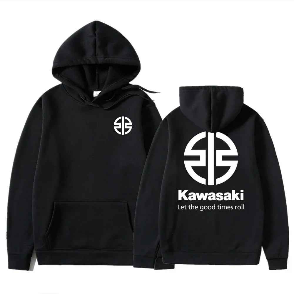 Spring and Autumn Men's New Kawasaki River Mark Logo Hoodie Women's Casual Sports Hoodie Couple Street Fashion Top
