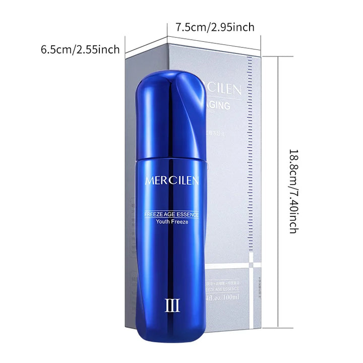 Mercilen Youth Freeze Essence 100ml, Contains Niacinamide, Hyaluronic Acid, Collagen, and Plant Squalane to Moisturize and Brighten Facial Skin, Making It Look Younger, Suitable for All Skin Types