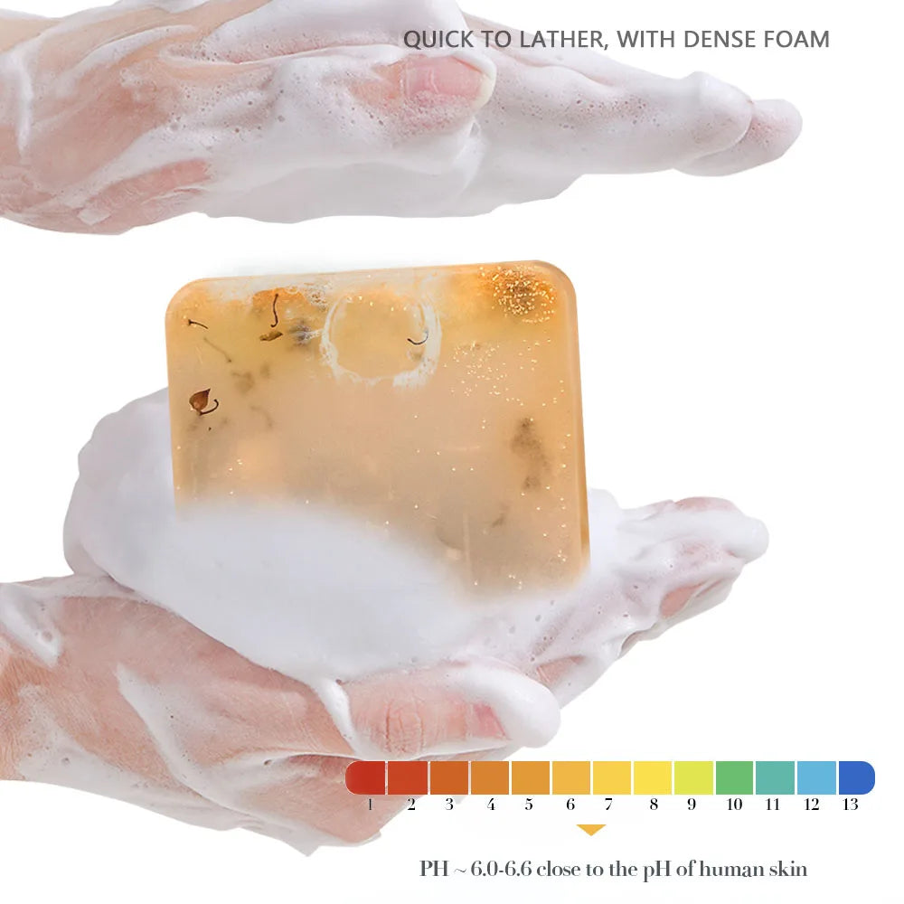 90g FUJZXANS Handmade Essential Oil Soap Bars - Rose, Jasmine, Green Tea, Calendula, Osmanthus, Lavender, Lemon - 7 Long-Lasting Halalzen