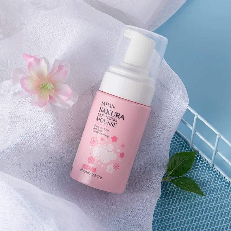 LAIKOU Cherry Blossom Women Facial Cleanser  Face Korean Skin Care Products Original Products 100ml Halalzen