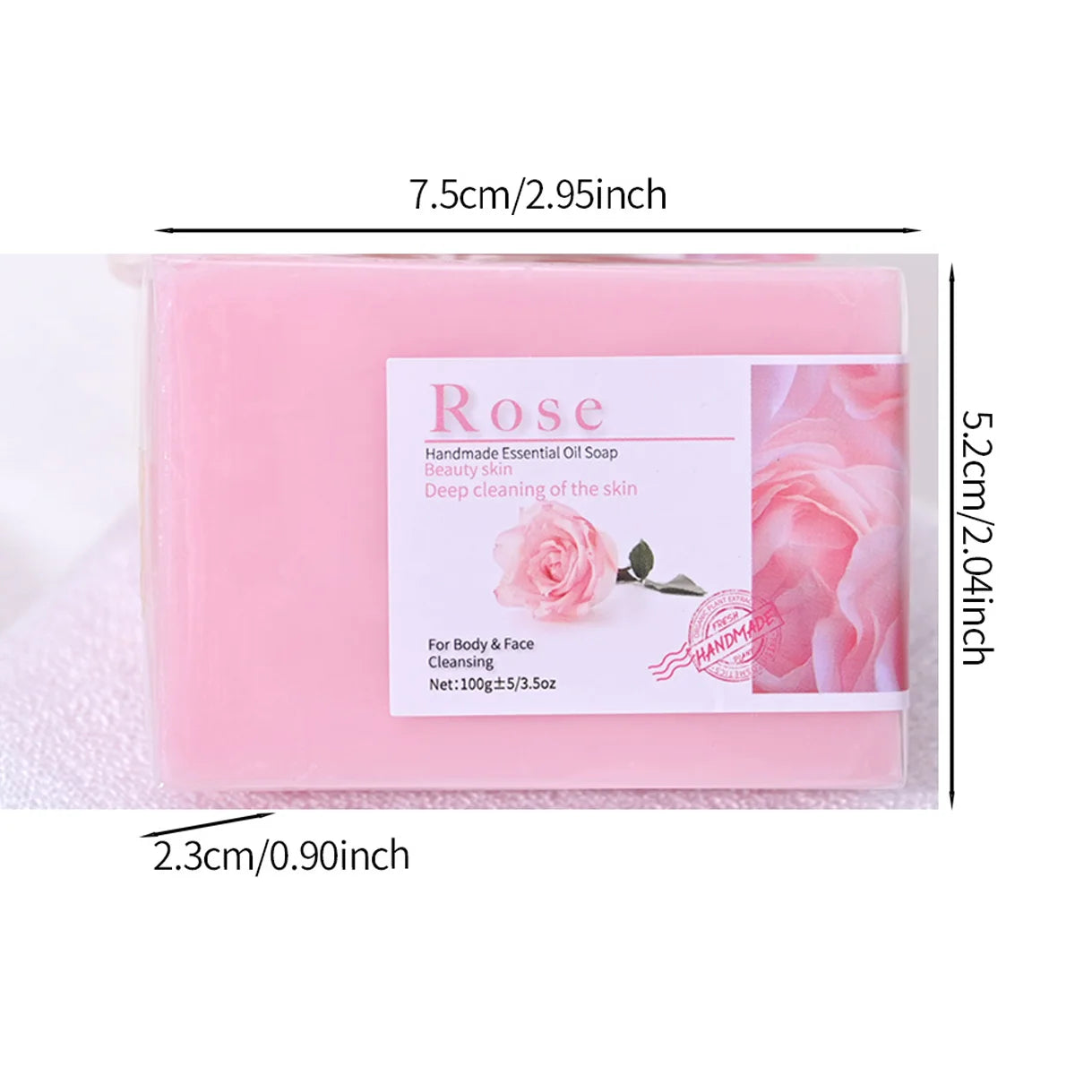 100g Hot Selling Products Rose Oil Handmade Glycerin Soap Bar Body Face Soap Deep Cleans Whitening Soap with Lavender Halalzen