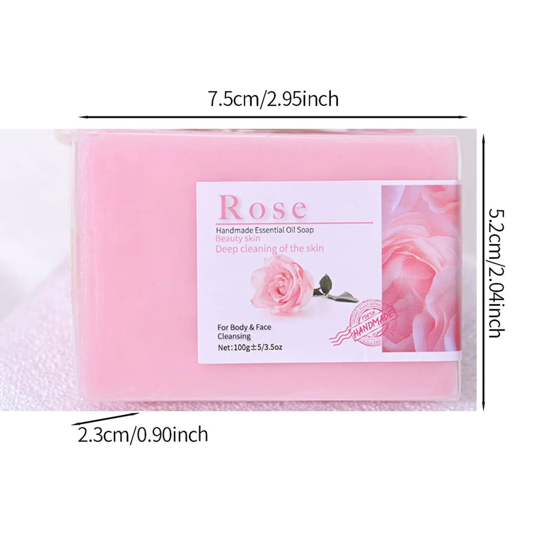 100g Hot Selling Products Rose Oil Handmade Glycerin Soap Bar Body Face Soap Deep Cleans Whitening Soap with Lavender Halalzen
