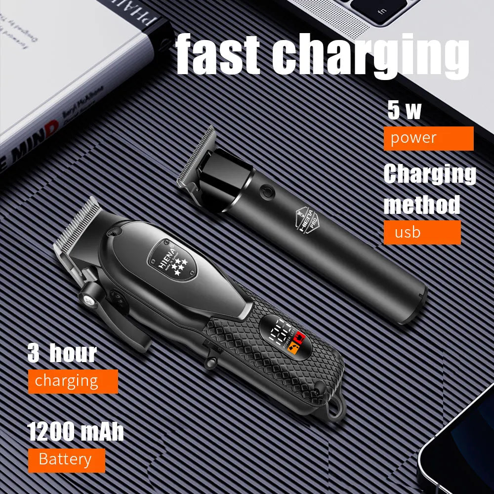 hiena Hair Clipper Kit for Men Electric Shaver Hair Trimmer Professional Cutting Machine Hair Trimmer with LCD Digital Display Halalzen