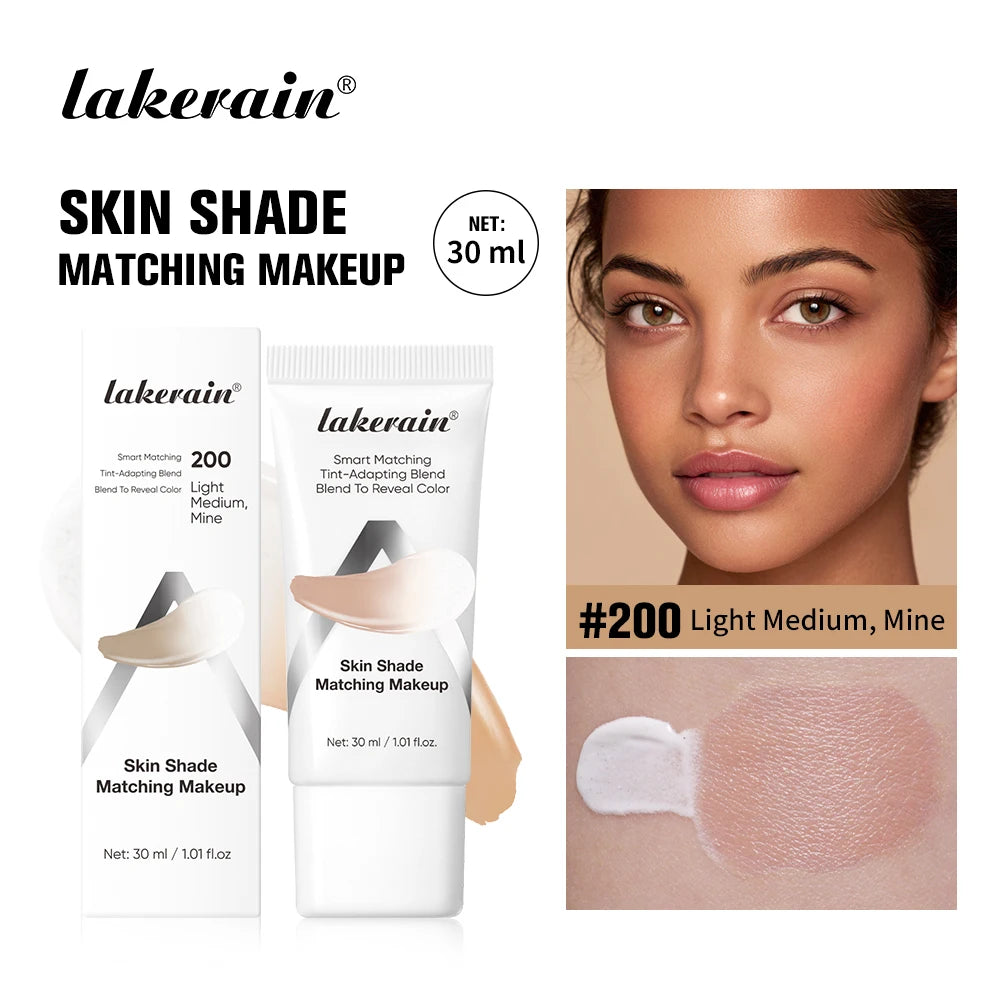 Lakerain Color Changing Liquid Foundation Brightening Moisturizing Skin SPF 15 Sunscreen Natural Even Skin Tone Slight Concealer