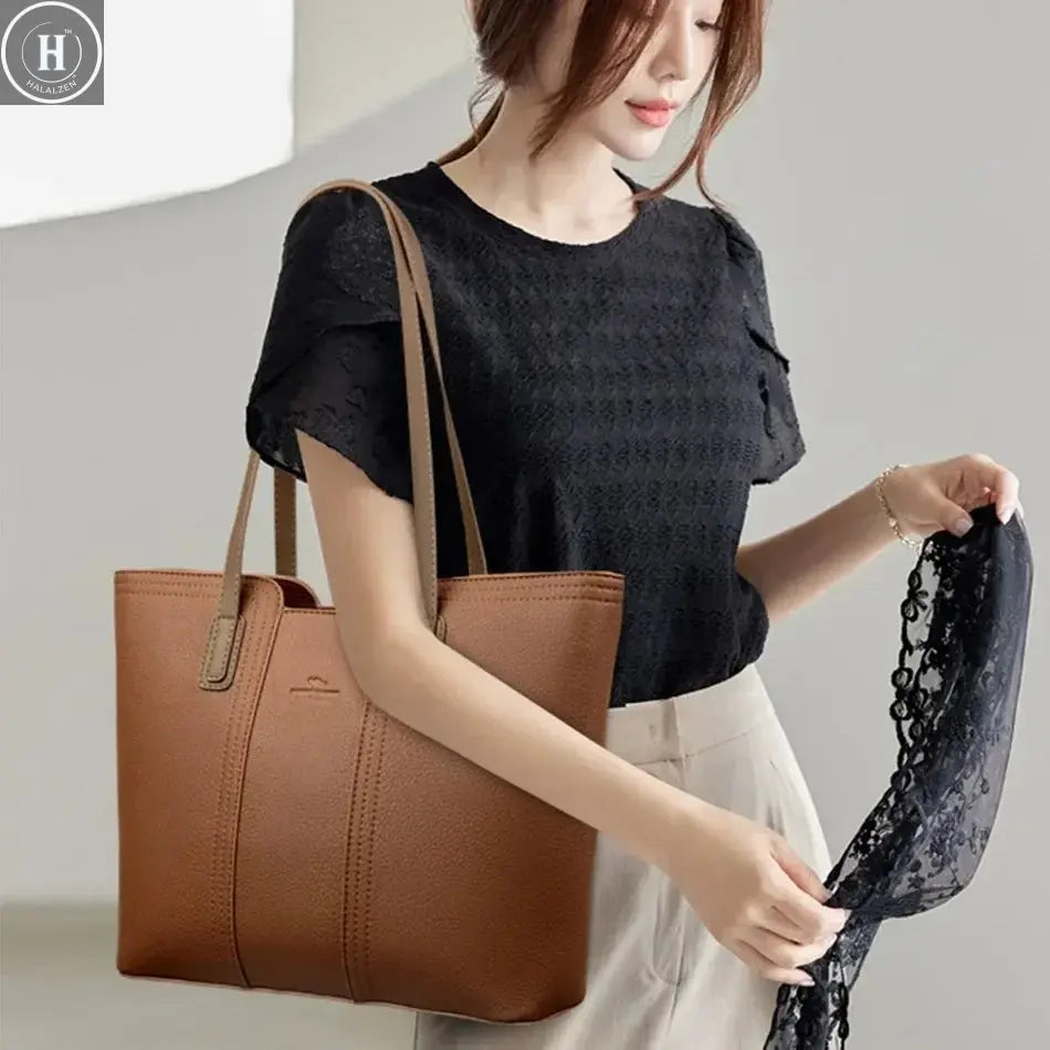 Genuine Brand Women Bags Designer High Quality Soft Leather Large Women 2024 Shoulder Bag Messenger Handbag Shopping Messenger HALALZEN
