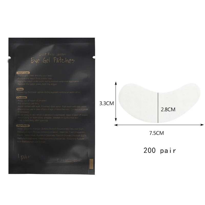 200/500 Pairs Hydrogel Eyelash Pad Patch Tips Wraps Under Eye Lash Paper Stickers Gel Patches Eyelash Extension Makeup Tool