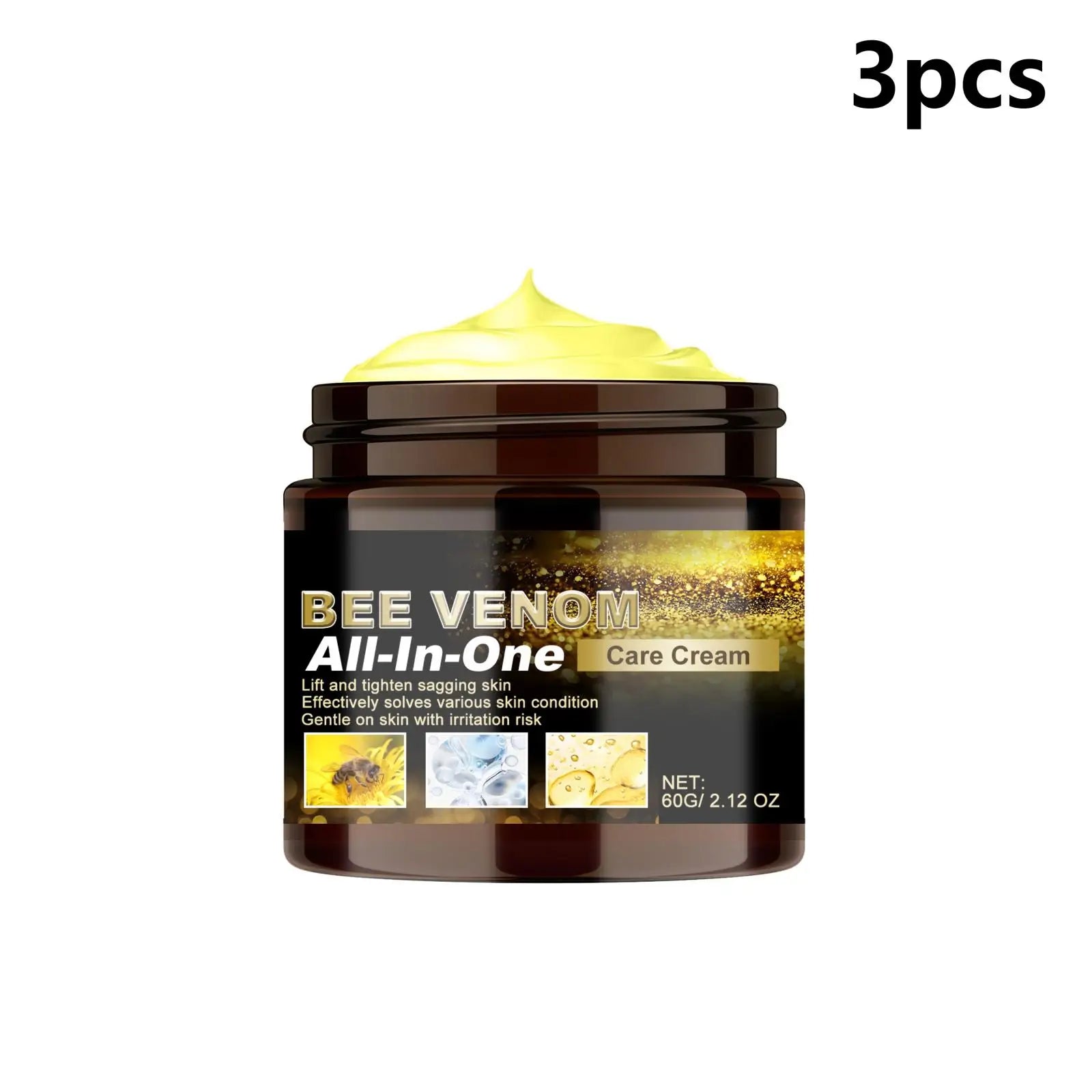 Bee Venom Wrinkle Removal Cream Tighten Skin Elasticity Enhancement Deep Hydration All in One Tea Tree Oil Body Moisturizer 60g