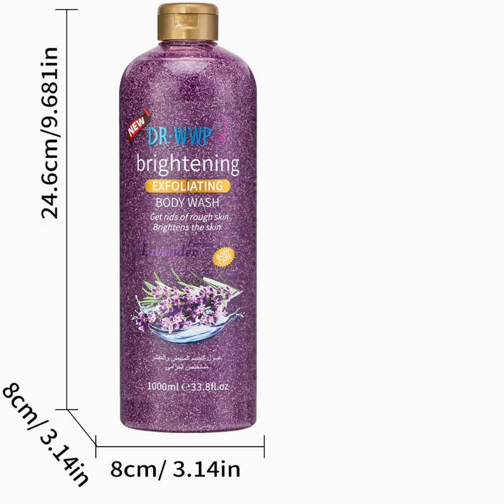 1000ml Kojic Acid Shower Gel Deep Cleansing Brighten Skin Body Wash Skin Whitening Exfoliator Body Care Moisturizing Skincare