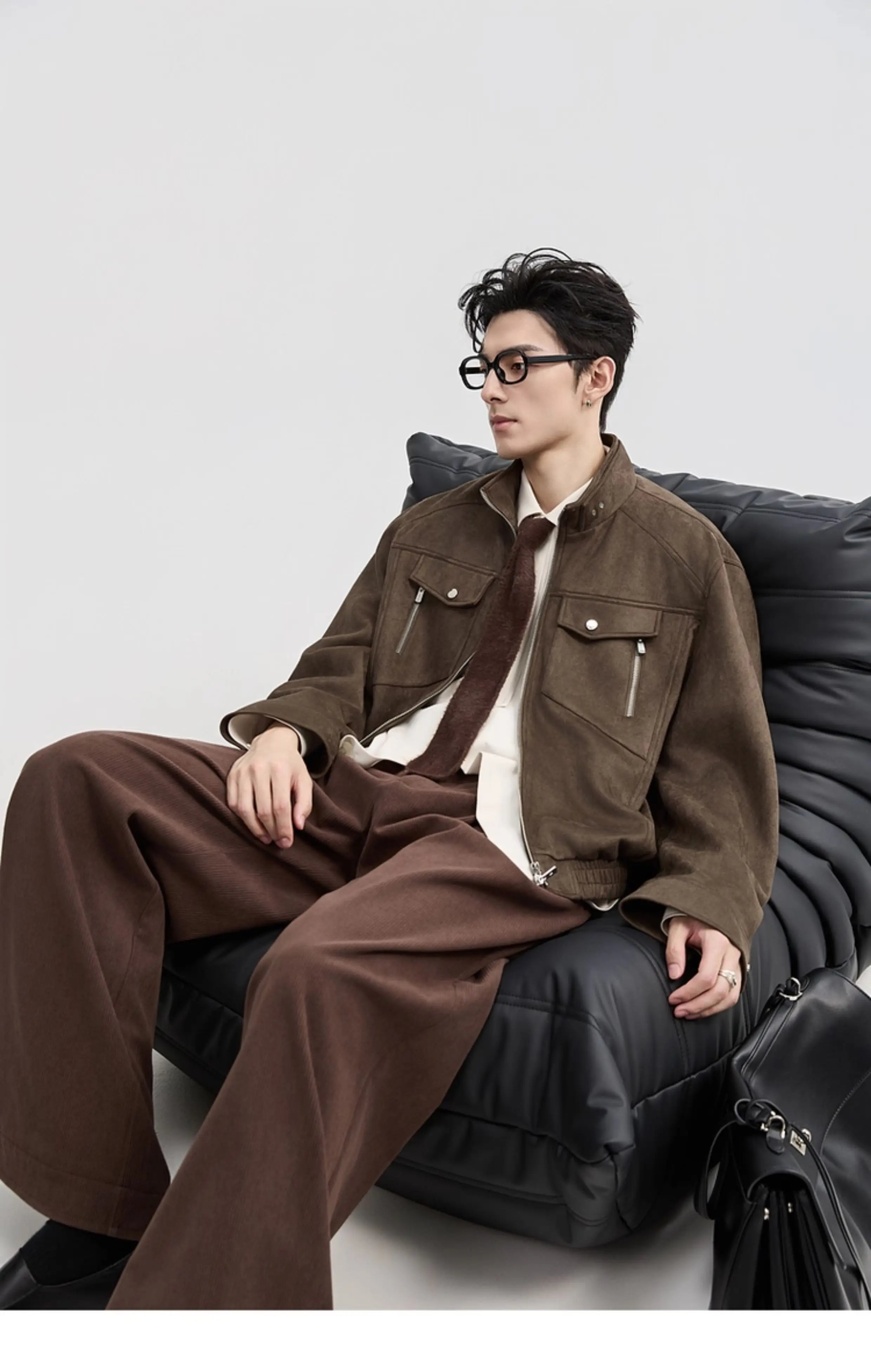 Vår- och höstny herrjacka, moderiktig och trendig kort jacka, retro vardagsjacka