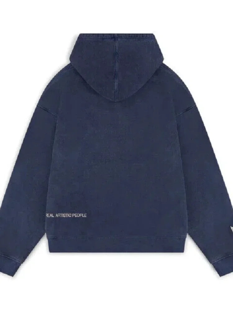 New Trend Retro Letter Pattern Hooded Women's Sweatshirt American Street Personality Autumn Men's and Women's Casual Sweatshirt