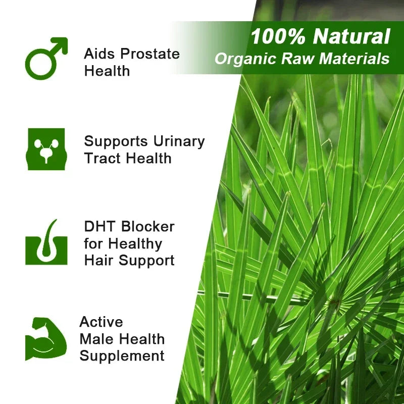 Saw Palmetto - Promotes Hair Growth, Prevents Hair Loss, Reduces Baldness, Supports Healthy Urination Frequency