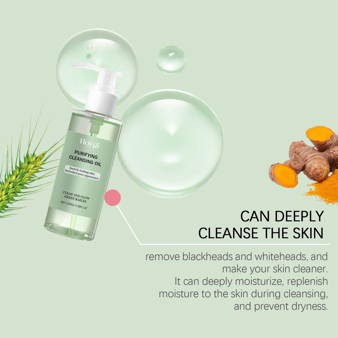 HOYGI Makeup Removal Oil Deep Cleansing Reduce Blackheads Purifying Pores Hydrating Moisturizing Non Greasy for All Skin Types Halalzen