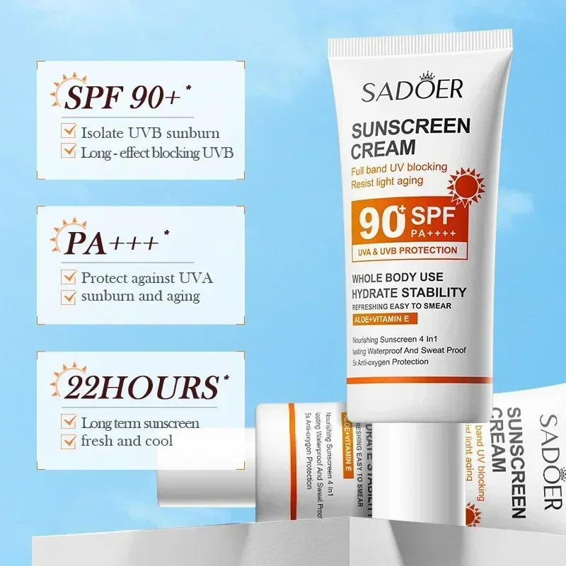 SPF90+ sunscreen, UV protection, whitening sunscreen, moisturizing, whitening, facial and body sunscreen, skin care, anti-aging Halalzen