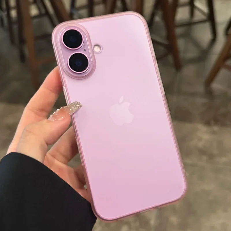 Transparente, matte Hartplastik-Handyhülle (PC) für iPhone 17, 16, 15, 14, 13, 12 Pro Max Plus – stoßfester Rundumschutz