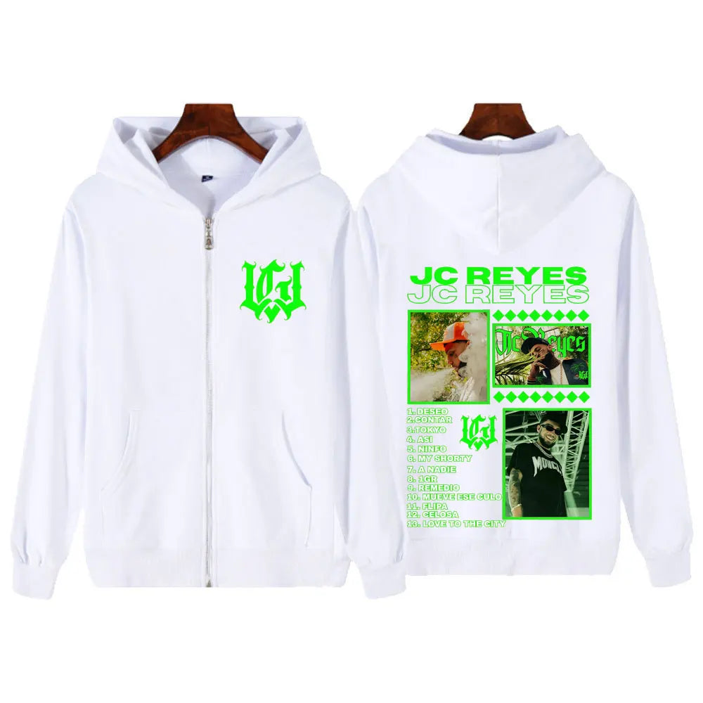 Rapper Jc Reyes Tour 2025 Graphic Zipper Jacket Winter Man Woman Fashion Hip-hop Hoodie Oversized Casual Loose Zip Uo Sweatshirt